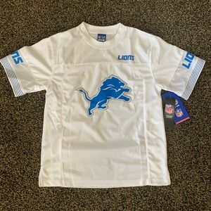 NFL Detroit Lions White and Blue Lions Jersey - NWT - sz 14-16
